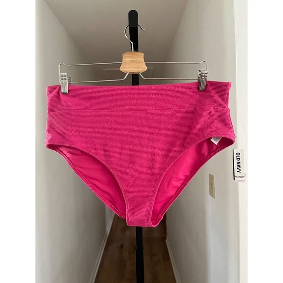 Old Navy Other - NWT Old Navy Womens XXL High-Waisted Textured Pink Bikini Bottoms